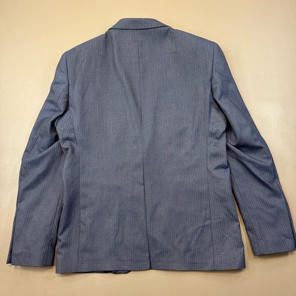 HUQQA 3-Piece Blue Suit 38R Jacket Vest Pants 35x36 Cotton NWT - Picture 3 of 9